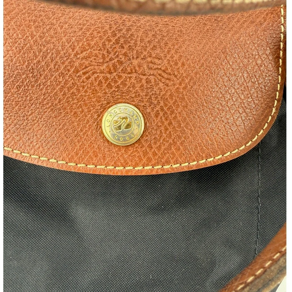 Longchamp Le Pliage Small Tote Bag Black Nylon Leather Trim 1621089001